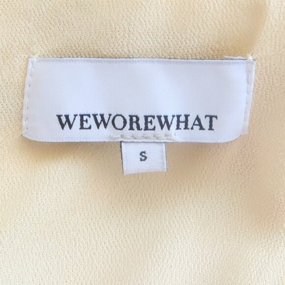 WeWoreWhat Ronnie Yellow Floral Spaghetti Strap Sleeveless Ruched Mini Dress S - Picture 9 of 13